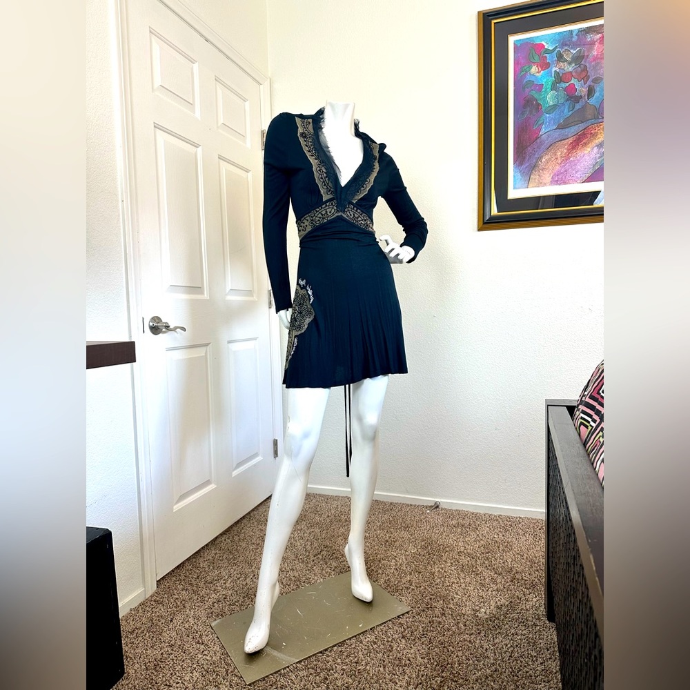 Desigual mini longsleeve v-neck dress